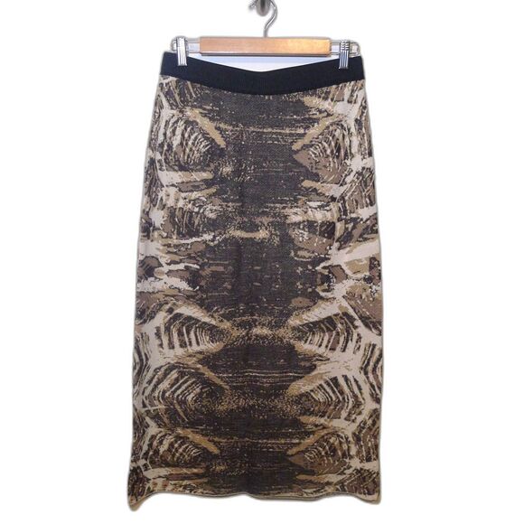 Aldo Martins Kabuto Print Knit Skirt - Black/Brown 8 - Picture 1 of 6